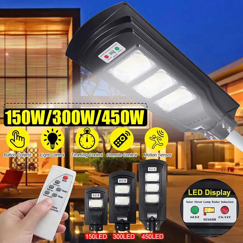 150W LED Solar Street Light Outdoor Solar PIR Motion Lamp Waterproof Motion Sensor Security Lighting For Garden Patio Path Yard
150W LED Solar Street Light Outdoor Solar PIR Motion Lamp Waterproof Motion Sensor Security Lighting For Garden Patio Path Yard