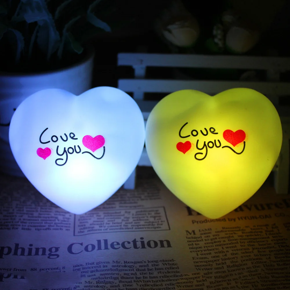 6 Pcs Heart Shaped Night Lamp Colorful Night Light Decor Illumilated Tabletop Adornment for Valentines Lovers
6 Pcs Heart Shaped Night Lamp Colorful Night Light Decor Illumilated Tabletop Adornment for Valentines Lovers