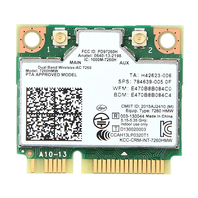 Fenvi WiFi Adapter Dual Band Wireless Wifi Card for 7260AC 7260HMW Half Mini PCI-E 2.4G/5Ghz 867M Bluetooth 4.0
Fenvi WiFi Adapter Dual Band Wireless Wifi Card for 7260AC 7260HMW Half Mini PCI-E 2.4G/5Ghz 867M Bluetooth 4.0