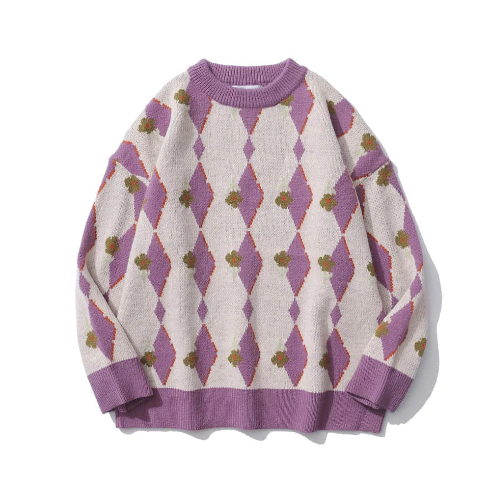 Autumn Winter Men's Harajuku Sweaters Knitted Pullovers Jacquard Argyle Floral Jumpers Casual Knitwear Unisex Clothing
Autumn Winter Men's Harajuku Sweaters Knitted Pullovers Jacquard Argyle Floral Jumpers Casual Knitwear Unisex Clothing