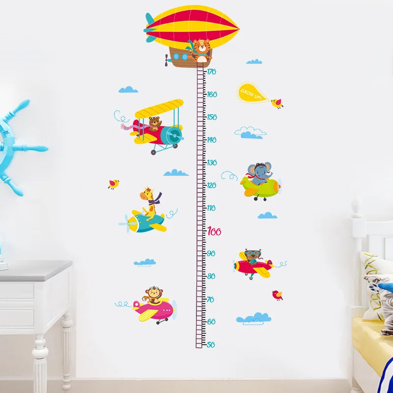 Cute Animal Airplane Measuring Height Wall Stickers for Kids Rooms Nursery Background Decoration PVC Art Wall Decals Home Decor
Cute Animal Airplane Measuring Height Wall Stickers for Kids Rooms Nursery Background Decoration PVC Art Wall Decals Home Decor