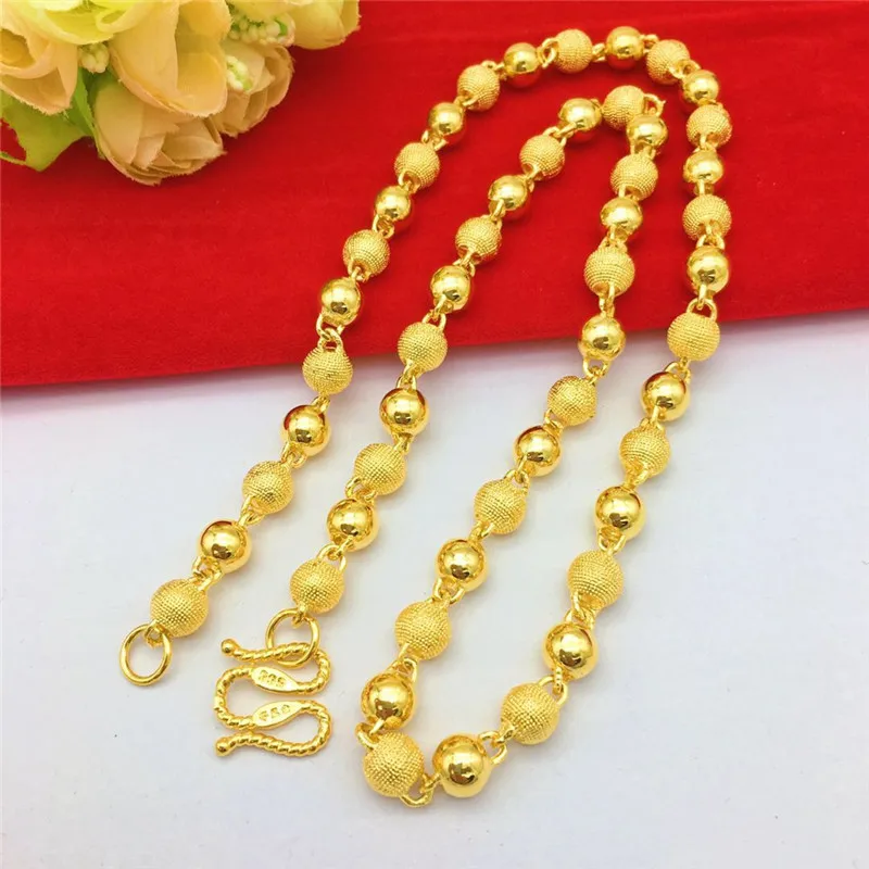 Luxury 18K Gold Necklace for Men Women Thick Yellow Gold Necklace for Wedding Engagement Anniversary Beads Chain Jewelry Gifts
Luxury 18K Gold Necklace for Men Women Thick Yellow Gold Necklace for Wedding Engagement Anniversary Beads Chain Jewelry Gifts