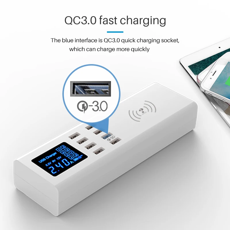 Wireless Chargers 8USB Port Charging 1USB QC3.0 Quick Charge Chargers For PSP Phone Watch Charge Station 5V 2.4A Chargers 
Wireless Chargers 8USB Port Charging 1USB QC3.0 Quick Charge Chargers For PSP Phone Watch Charge Station 5V 2.4A Chargers