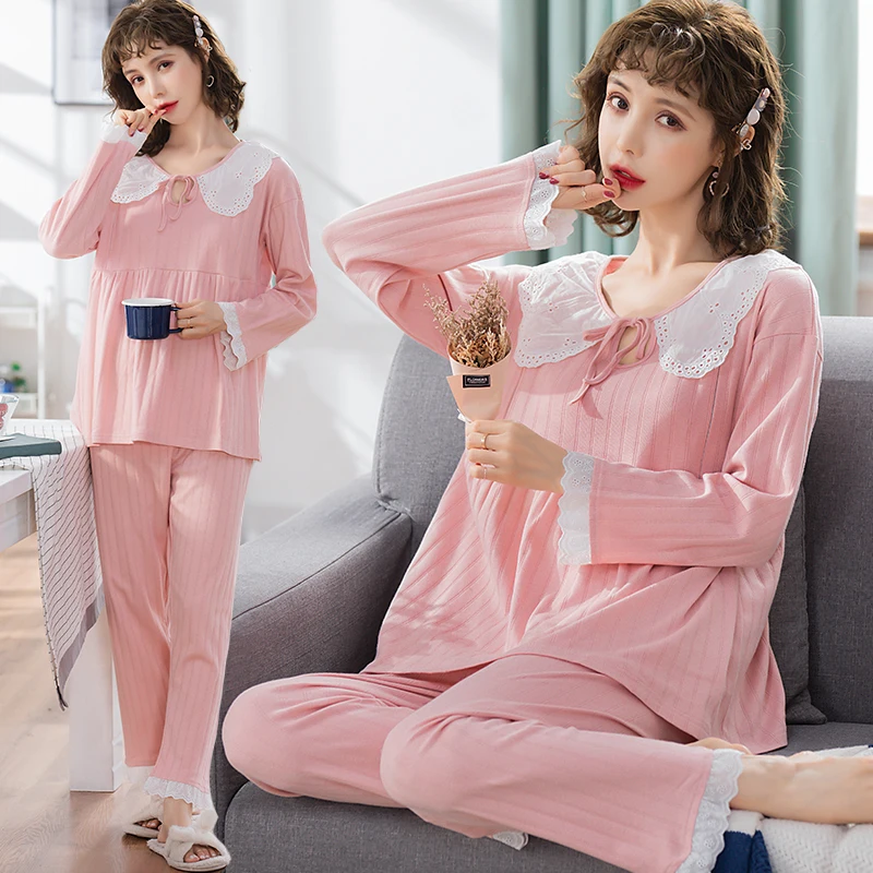 100% Cotton Maternity Nursing Sleepwear Sets Sweet Loose Pajamas Suits Clothes for Pregnant Women Pregnancy Sleep Home Wear
100% Cotton Maternity Nursing Sleepwear Sets Sweet Loose Pajamas Suits Clothes for Pregnant Women Pregnancy Sleep Home Wear