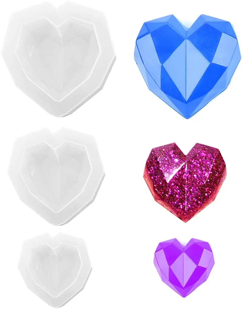 Stereo Heart Resin Mold Geometric Cutting Diamond Heart Love Shape Silicone Mould Casting Mold for Necklace Diamond Pendant
Stereo Heart Resin Mold Geometric Cutting Diamond Heart Love Shape Silicone Mould Casting Mold for Necklace Diamond Pendant