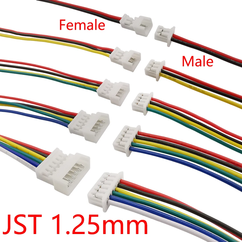5/10Pair Micro JST 1.25mm 2/3/4/5/6 Pin Male Female Plug Jack Wire Cable Connector Terminal Cable Lenght 15cm 28AWG
5/10Pair Micro JST 1.25mm 2/3/4/5/6 Pin Male Female Plug Jack Wire Cable Connector Terminal Cable Lenght 15cm 28AWG