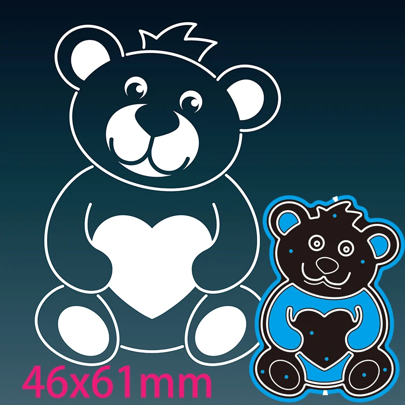 Новые металлические Вырубные штампы, скрапбукинг, сердце, медведь, альбом «сделай сам», бумага, тиснение, трафарет, украшение 46*61 мм 
Новые металлические Вырубные штампы, скрапбукинг, сердце, медведь, альбом «сделай сам», бумага, тиснение, трафарет, украшение 46*61 мм