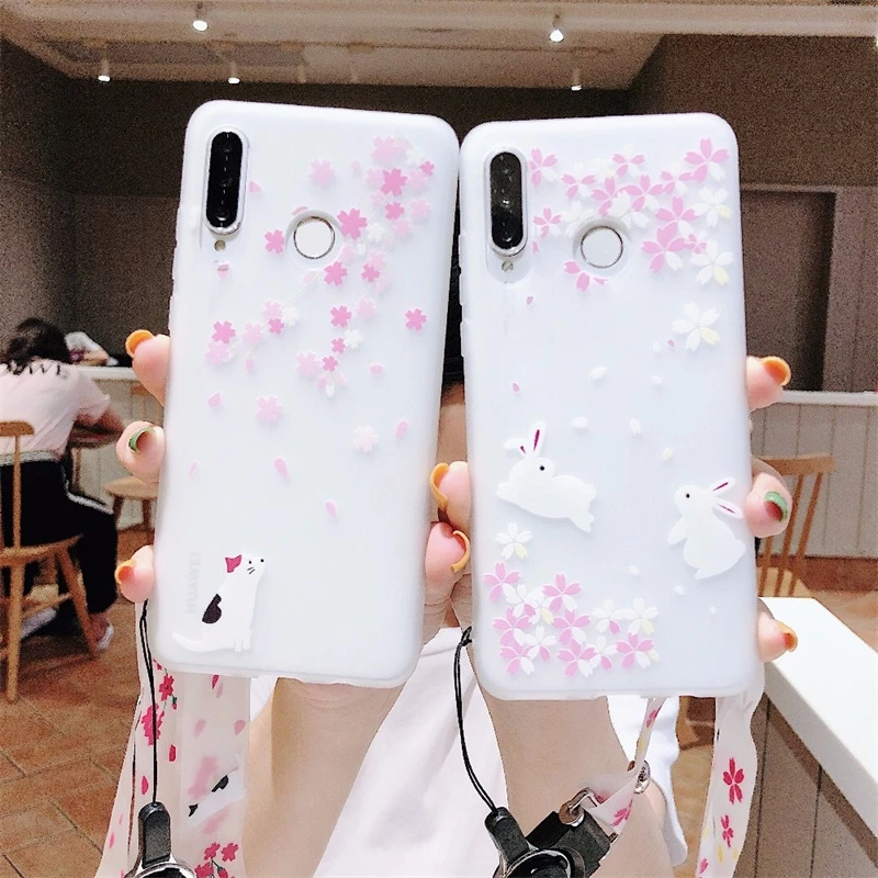 Простой мягкий силиконовый чехол для телефона Sakura Xiao mi Red Note 7 6 5A Pro GO милый Xiaomi 9 se 8