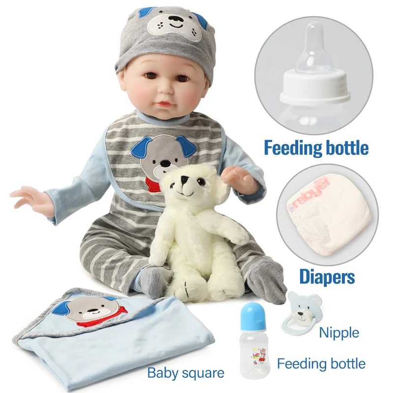 Реалистичная силиконовая кукла реборн, комплект одежды для новорожденных, игрушки для обучения детей, 56 см, 22 дюйма
Реалистичная силиконовая кукла реборн, комплект одежды для новорожденных, игрушки для обучения детей, 56 см, 22 дюйма