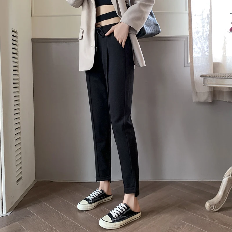 Women 2021 Woollen cloth Trousers Fashion Ladie Pants High Waist Casual Elegant Female Vintage Classy Loose Straight Streetwear
Women 2021 Woollen cloth Trousers Fashion Ladie Pants High Waist Casual Elegant Female Vintage Classy Loose Straight Streetwear