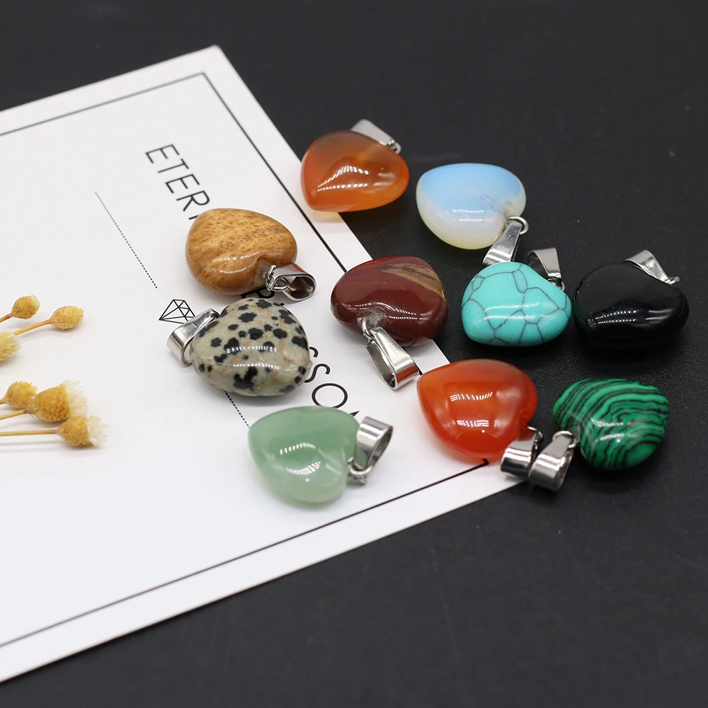 6pcs/lot Charms Natural Stone Pendant Mix Color Heart Shape Agates Stone Pendant for Making DIY Jewelry Necklace Accessories
6pcs/lot Charms Natural Stone Pendant Mix Color Heart Shape Agates Stone Pendant for Making DIY Jewelry Necklace Accessories