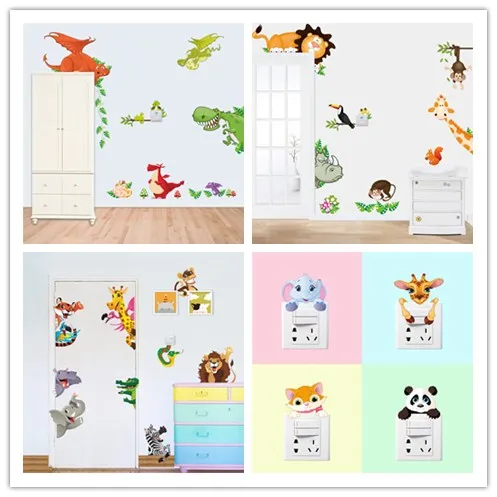 Наклейки на стену с мультяшными животными для детской комнаты
Наклейки на стену с мультяшными животными для детской комнаты