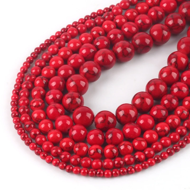 Natural Stone Bead Smooth Red Turquoises Round Loose Beads for Jewelry Making DIY Bracelet Accessories 4/6/8/10 Mm
Natural Stone Bead Smooth Red Turquoises Round Loose Beads for Jewelry Making DIY Bracelet Accessories 4/6/8/10 Mm