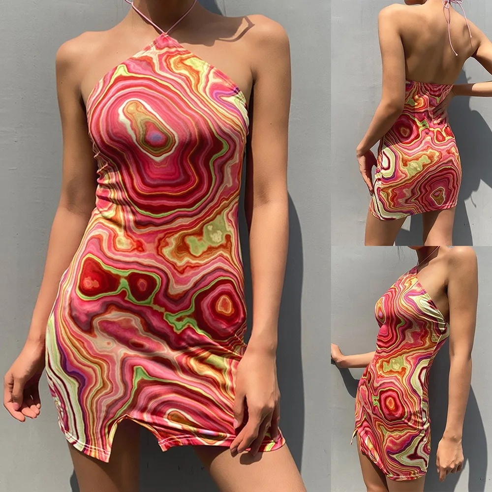 Wave Print Sexy Backless Halter Dress Women Party Summer Sleeveless Short Dress Elegant Y2K 90s Fashion Streetwear
Wave Print Sexy Backless Halter Dress Women Party Summer Sleeveless Short Dress Elegant Y2K 90s Fashion Streetwear