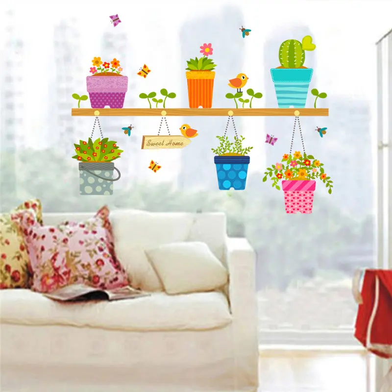 Garden Pot Flower Bonsai Birds Plant Wall Sticker home decoration Mural Decal living room bedroom Window Decor
Garden Pot Flower Bonsai Birds Plant Wall Sticker home decoration Mural Decal living room bedroom Window Decor