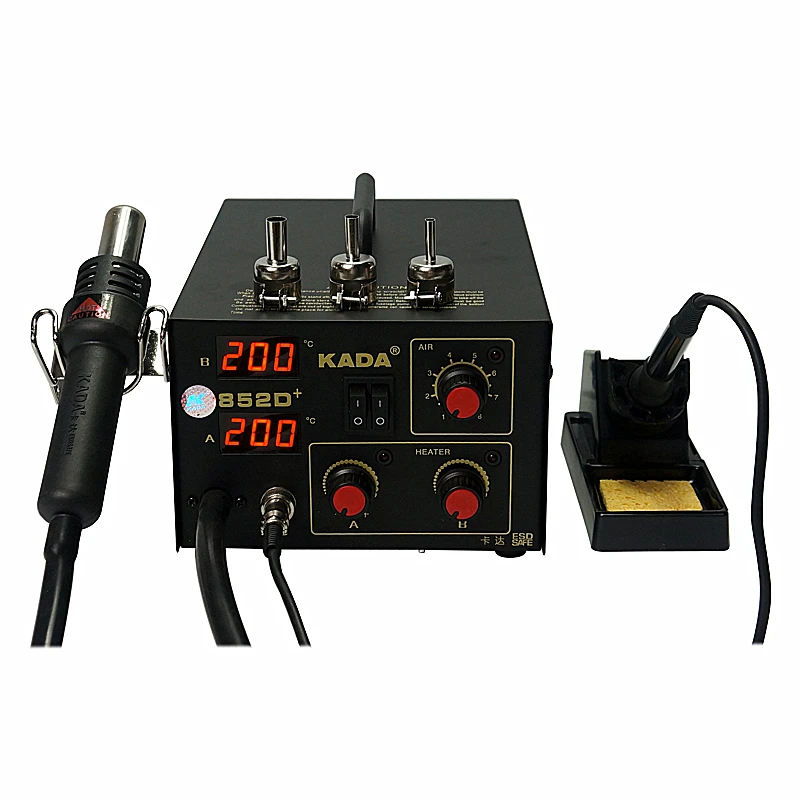220V/110V KADA 852D+ SMD repairing system BGA soldering station Hot air gun & solder iron 2 in 1 | Инструменты