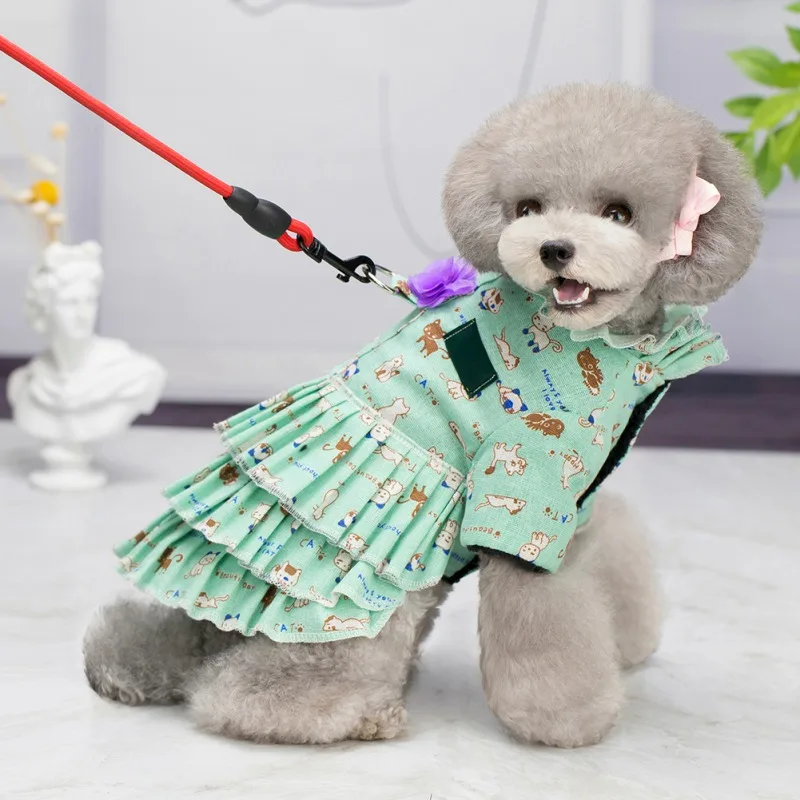 Pet Dog Dresses with Leash D Ring Puppy Pleated Skirt Dress Cartoon Printed Dresses Clothes for Girl Puppy Cats Dogs
Pet Dog Dresses with Leash D Ring Puppy Pleated Skirt Dress Cartoon Printed Dresses Clothes for Girl Puppy Cats Dogs