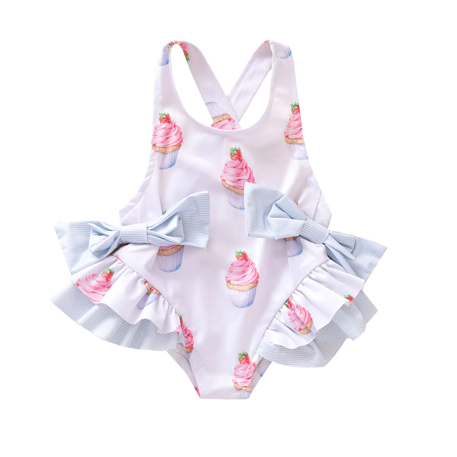 Girls Swimwear 2021Summer Children's Clothing Cake Print Back Cross Double Bow Swimsuit Big Backless Lace One-piece Baby Clothes
Girls Swimwear 2021Summer Children's Clothing Cake Print Back Cross Double Bow Swimsuit Big Backless Lace One-piece Baby Clothes