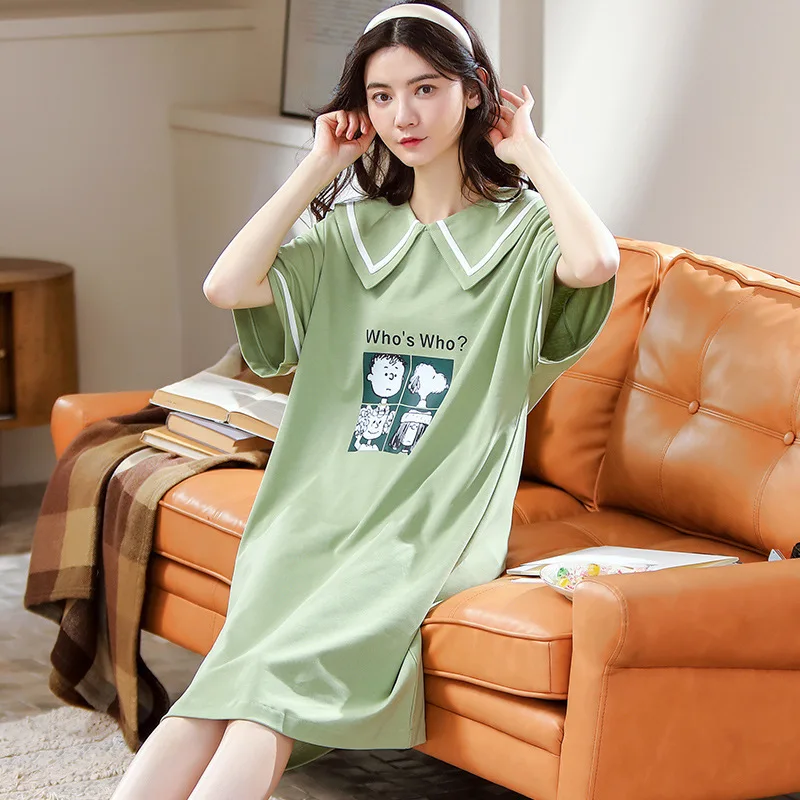 Summer Sexy Pajamas Spaghetti Strap Women Nightgown Cute Litter Bear Cartoon NeGirls Sleepwear Short Sleeve Cotton Nightdress
Summer Sexy Pajamas Spaghetti Strap Women Nightgown Cute Litter Bear Cartoon NeGirls Sleepwear Short Sleeve Cotton Nightdress