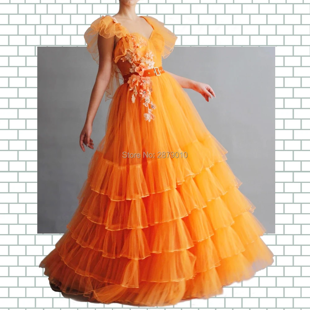Brilliant V-Neck Orange A-Line Evening Dress Floor-Length Sash Women Dress Tulle Beaded Turkish Arabic Prom Party Dress Dubai
Brilliant V-Neck Orange A-Line Evening Dress Floor-Length Sash Women Dress Tulle Beaded Turkish Arabic Prom Party Dress Dubai