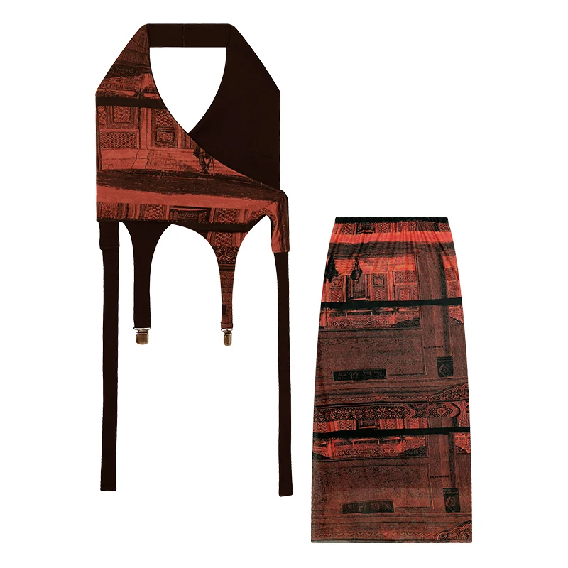 MyErato Halter Strap Knitted Stretch Short Camisole + Retro Punk Printed Stretch Slim Skirt Cyber Y2k Aesthetic Clothes
MyErato Halter Strap Knitted Stretch Short Camisole + Retro Punk Printed Stretch Slim Skirt Cyber Y2k Aesthetic Clothes