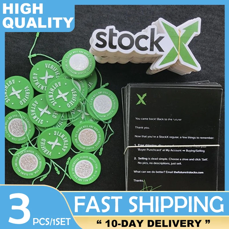 1sets Lot Chip induction2020 StockX Tag Green Circular Tag Rcode Stickers Flyer Plastic Shoe Buckle Verified X Authentic Tag
1sets Lot Chip induction2020 StockX Tag Green Circular Tag Rcode Stickers Flyer Plastic Shoe Buckle Verified X Authentic Tag