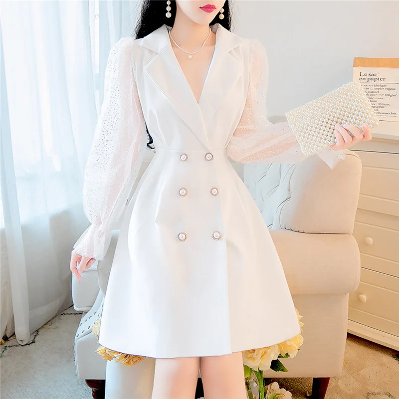 Женское двубортное Сетчатое платье, элегантное платье с блестками и расширяющимся книзу рукавом, осень 2021
Женское двубортное Сетчатое платье, элегантное платье с блестками и расширяющимся книзу рукавом, осень 2021