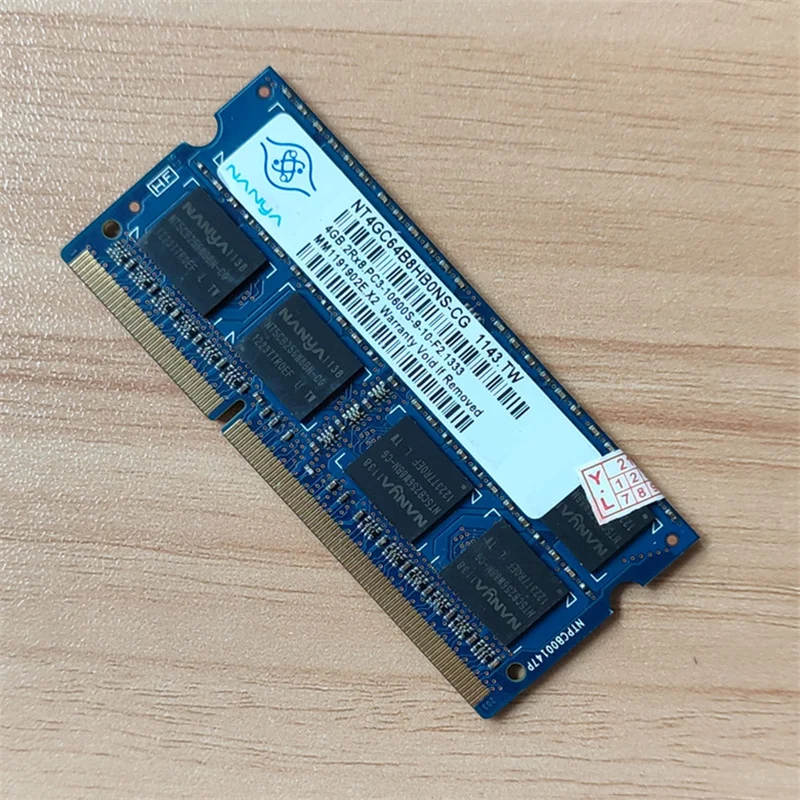 

Nanya memoria DDR3 RAMS 4GB 2Rx8 PC3-10600S-9-10-F2 1333 204pin DDR3 4GB 1333MHz ram laptop memory 1.5V for notebook 1pcs