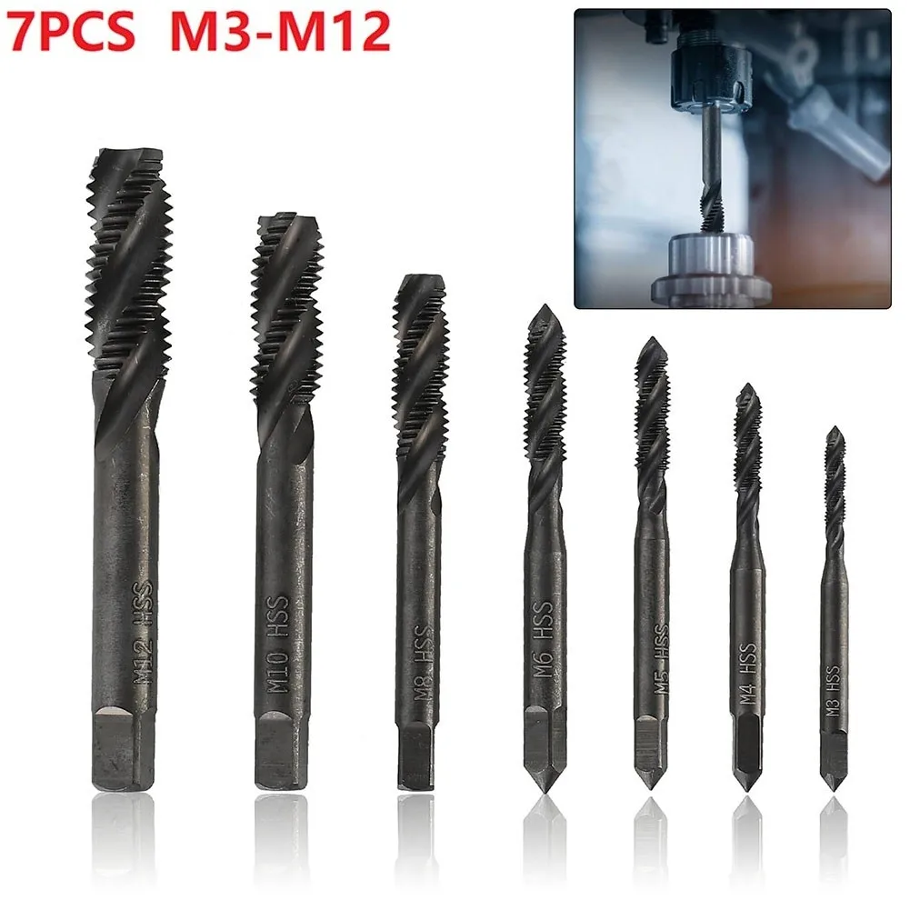 7PCS New HSS Machine Screw Thread Metric Plug Tap Drill Set M3 M4 M5 M6 M8 M10 M12 High Quality Tap Die Set Hand Tools
7PCS New HSS Machine Screw Thread Metric Plug Tap Drill Set M3 M4 M5 M6 M8 M10 M12 High Quality Tap Die Set Hand Tools