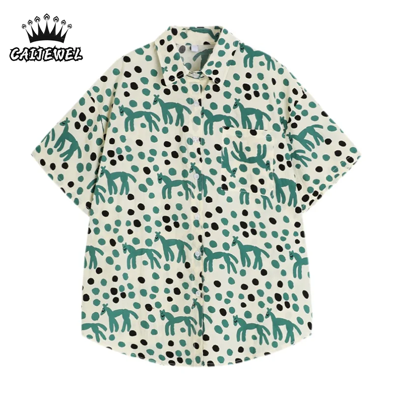Vintage Short Sleeves Women 2022 Summer Shirt Korean Fashion Street Trend Printing Baggy Sense of Design Button Up Blouse TOP
Vintage Short Sleeves Women 2022 Summer Shirt Korean Fashion Street Trend Printing Baggy Sense of Design Button Up Blouse TOP
