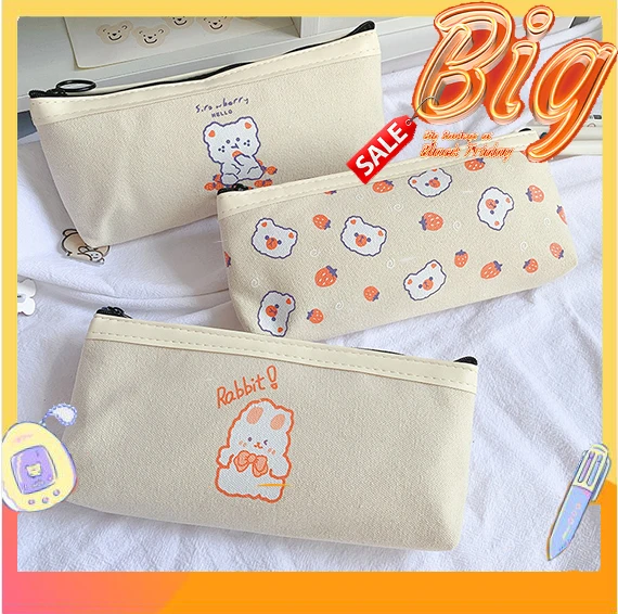 Canvas Pencil Case Kawaii Large Capacity Pencil Cases Bags Lovely Stationery Simple School Office Supplies
Canvas Pencil Case Kawaii Large Capacity Pencil Cases Bags Lovely Stationery Simple School Office Supplies