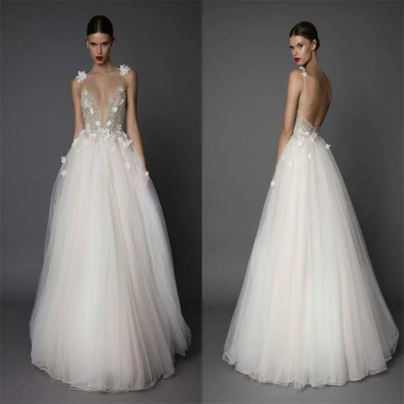 2020 Wedding Dresses Spaghetti Backless Lace Applique Sequins Floor Length Custom Made Bridal Gowns Vestidos Vestido De Noiva
2020 Wedding Dresses Spaghetti Backless Lace Applique Sequins Floor Length Custom Made Bridal Gowns Vestidos Vestido De Noiva