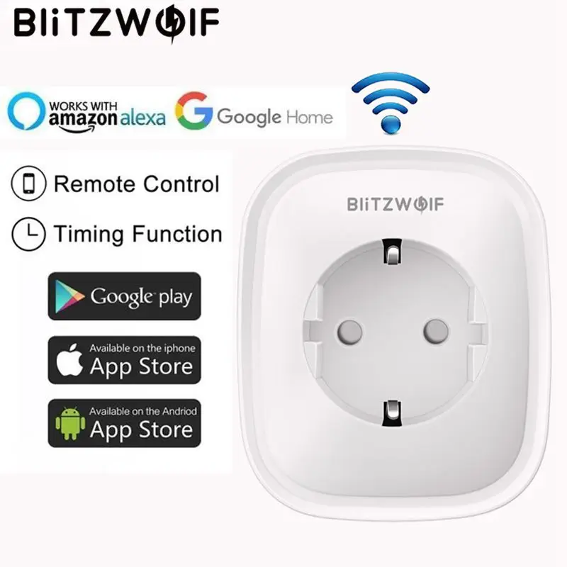 BlitzWolf BW SHP5 штепсельная вилка европейского стандарта умная WiFi адаптер 16А розетка с