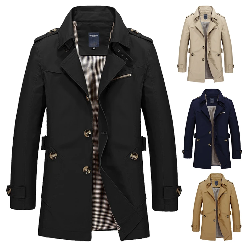 New Mens Spring Autumn Jacket Long Windbreaker Quality Military Slim Fit Trench Coat Overcoat Cotton Outwear Men
New Mens Spring Autumn Jacket Long Windbreaker Quality Military Slim Fit Trench Coat Overcoat Cotton Outwear Men
