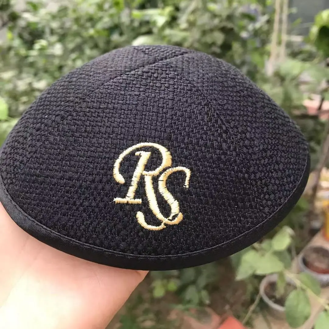 Черные KIPPAHS KIPPOT KIPOT с вышитым логотипом для свадьбы|Мусульманская одежда| |