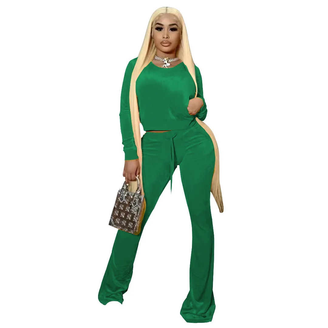 Two Piece Outfits Women Sets Clothes 2021 New Product Long Sleeve Pullover Retro Top Flare Pants Suits Work Office Lady Street
Two Piece Outfits Women Sets Clothes 2021 New Product Long Sleeve Pullover Retro Top Flare Pants Suits Work Office Lady Street