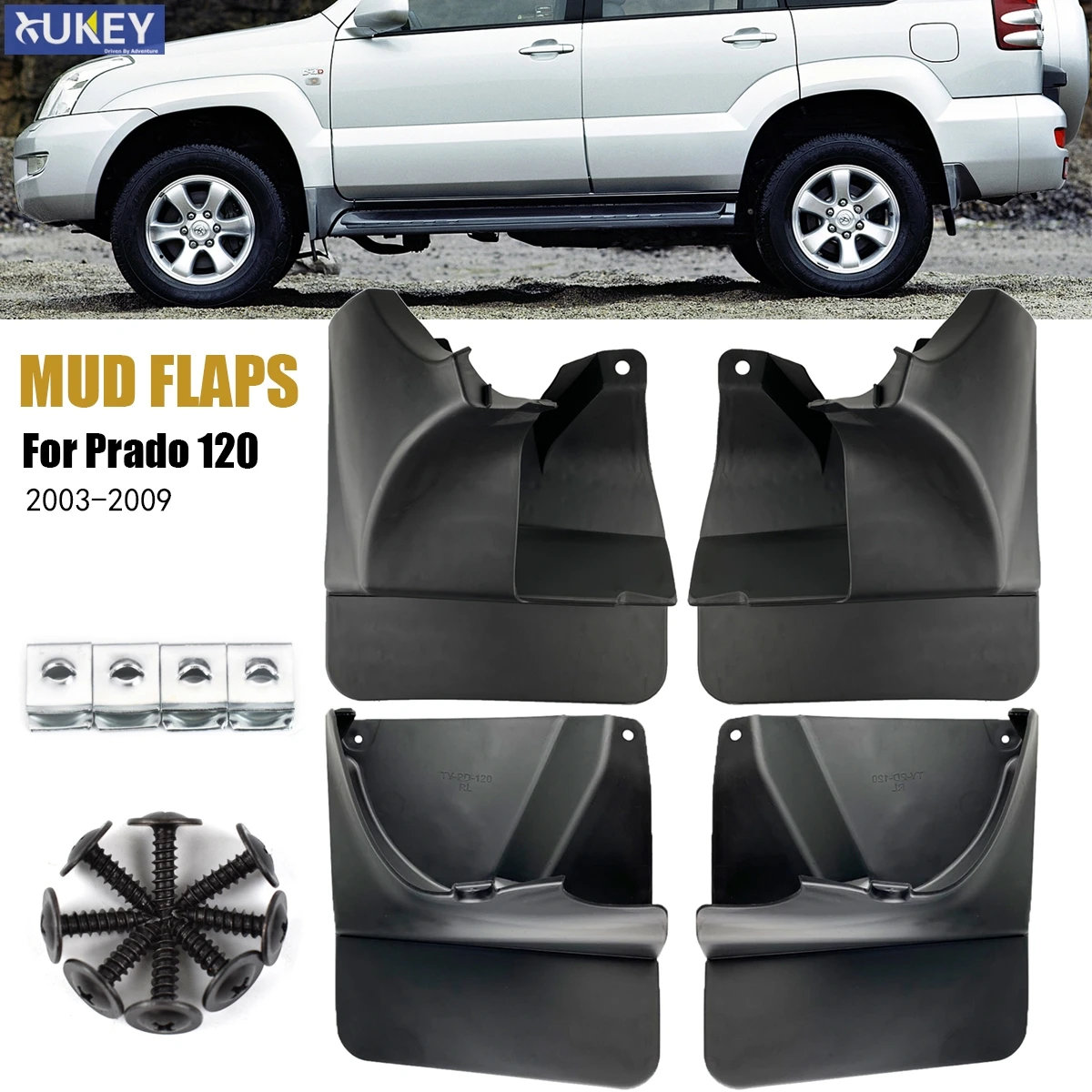 Car Mud Flaps Front/Rear Mudguards Splash Guards Flap for Fender Mudflaps For Toyota Land Cruiser Prado FJ120 2003-2009
Car Mud Flaps Front/Rear Mudguards Splash Guards Flap for Fender Mudflaps For Toyota Land Cruiser Prado FJ120 2003-2009