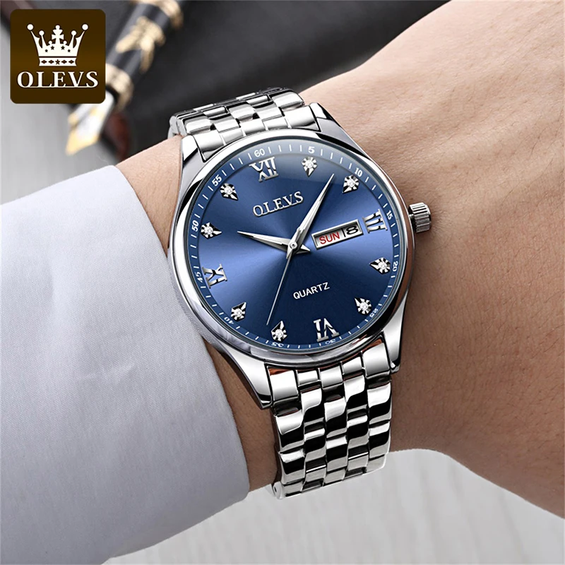 OLEVS brand men's watches fashion simple stainless steel waterproof calendar watch quartz watch classic men's watches
OLEVS brand men's watches fashion simple stainless steel waterproof calendar watch quartz watch classic men's watches