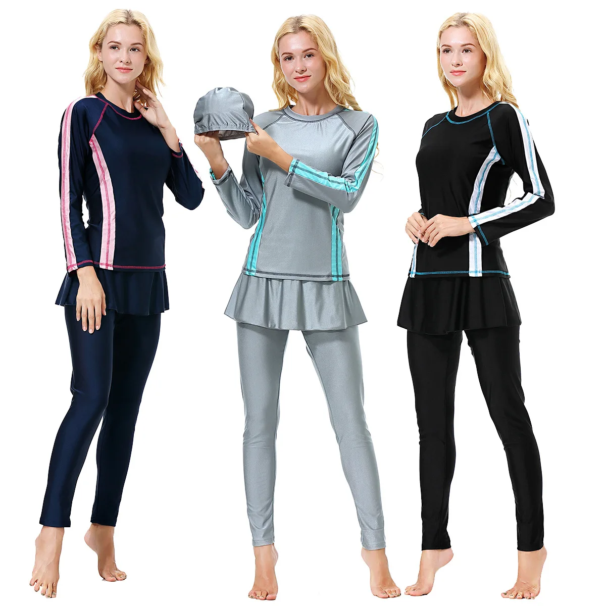 Girls Burkini Long Sleeve Modest Swimwear Women Solid Muslim Swimsuit Islamic Swimwear for Kids Maillot De Bain Hijab
Girls Burkini Long Sleeve Modest Swimwear Women Solid Muslim Swimsuit Islamic Swimwear for Kids Maillot De Bain Hijab