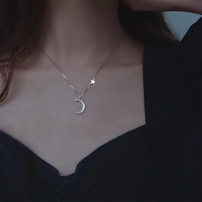New Trendy Elegant Moon Star Necklace For Women Bride Jewelry Clavicle Chain Birthday Gift
New Trendy Elegant Moon Star Necklace For Women Bride Jewelry Clavicle Chain Birthday Gift