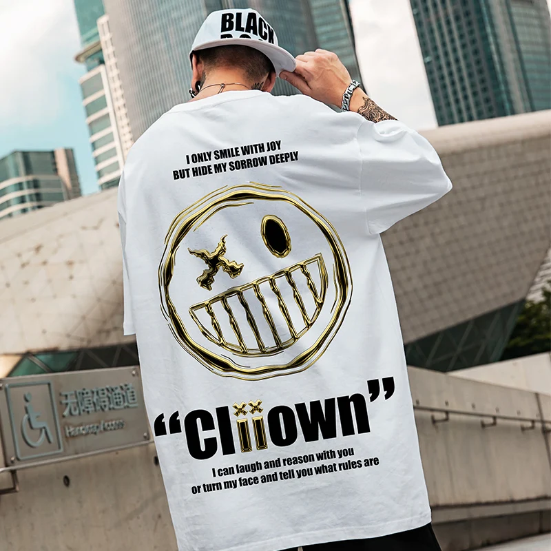 Cotton T-Shirts Men 2020 Smiley Printed Short Sleeve Tshirts Summer Hip Hop Casual Tops Tees Streetwear Big smile shirt
Cotton T-Shirts Men 2020 Smiley Printed Short Sleeve Tshirts Summer Hip Hop Casual Tops Tees Streetwear Big smile shirt