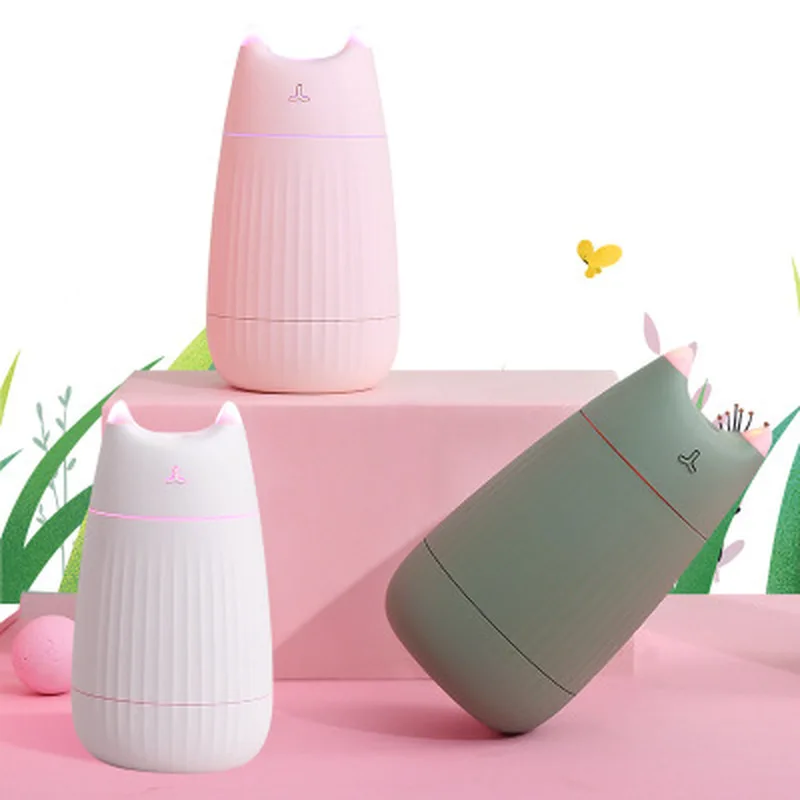 

USB Humidifier Cute Cat Desktop Diffuser 200ML Car Air Freshener Purifier Mini Portable Diffuser With LED Lights For Home