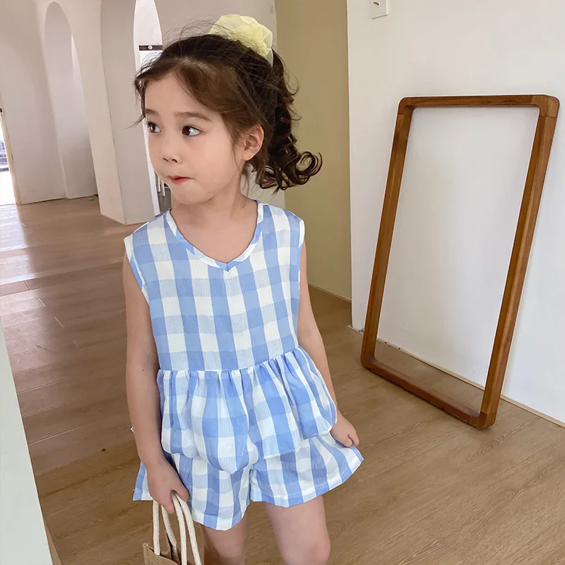 2020 Summer Baby Girls 2pcs Korean Fashion Plaid Tops Shorts Toddler Girl Clothing 2 3 4 5 6 Years Children Suits Girl Clothes
2020 Summer Baby Girls 2pcs Korean Fashion Plaid Tops Shorts Toddler Girl Clothing 2 3 4 5 6 Years Children Suits Girl Clothes