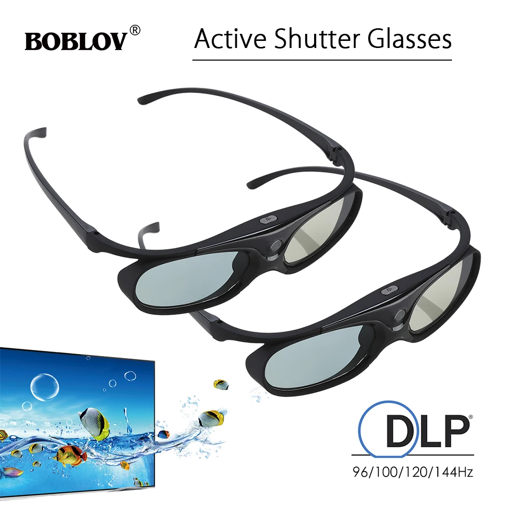 3d очки BOBLOV с активным затвором Поддержка DLP Link и USB совместимы BenQ W1070 W700 для