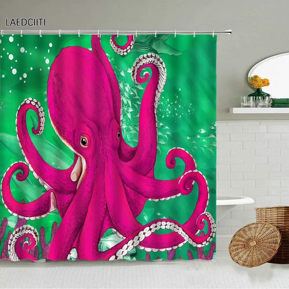 Cartoon Octopus Shower Curtain Baby Kids Bathroom Decor Marine Animal Colorful Art With Hook Waterproof Curtains Holiday Gift
Cartoon Octopus Shower Curtain Baby Kids Bathroom Decor Marine Animal Colorful Art With Hook Waterproof Curtains Holiday Gift