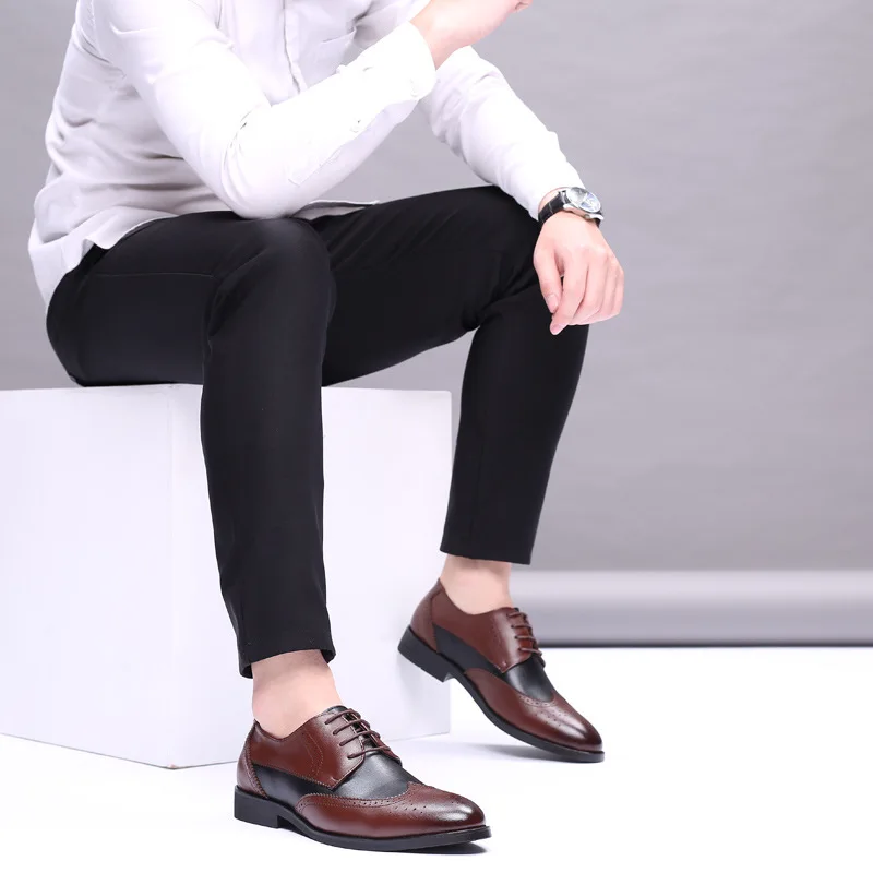 Men Cow Leather Dress Shoes Breathable Formal Shoes for Men Pointed Brogue Shoes Luxury Mixed Color Business Man Single Shoes
Men Cow Leather Dress Shoes Breathable Formal Shoes for Men Pointed Brogue Shoes Luxury Mixed Color Business Man Single Shoes