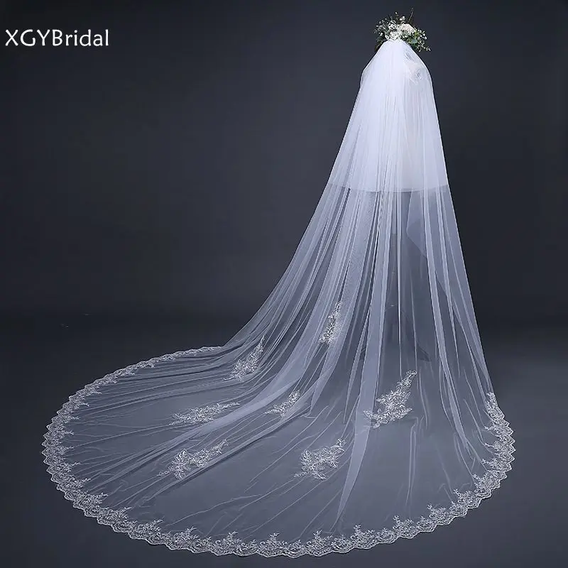 New Arrival Two Layers Cathedral Wedding veil Lace Appliques Ivory Veil trouwen Bride Bridal veils wedding accessories
New Arrival Two Layers Cathedral Wedding veil Lace Appliques Ivory Veil trouwen Bride Bridal veils wedding accessories