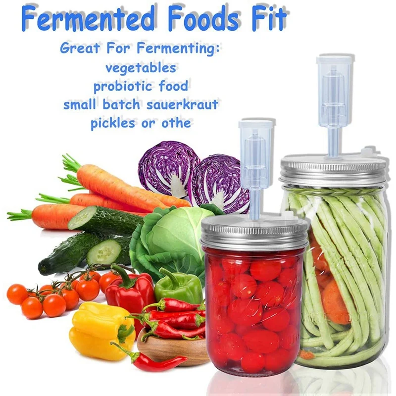Fermentation Lid,Airlocks for Fermenting for Wide Mouth Mason Jar Fermenting Lids for Making Sauerkraut,Pickle,Hot Sauce
Fermentation Lid,Airlocks for Fermenting for Wide Mouth Mason Jar Fermenting Lids for Making Sauerkraut,Pickle,Hot Sauce