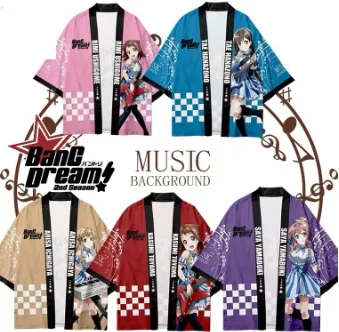Cute and lovely BanG dream! 3D printing Japanese kimono Haori Yukata unisex fashion summer casual cool short-sleeved streetwear
Cute and lovely BanG dream! 3D printing Japanese kimono Haori Yukata unisex fashion summer casual cool short-sleeved streetwear