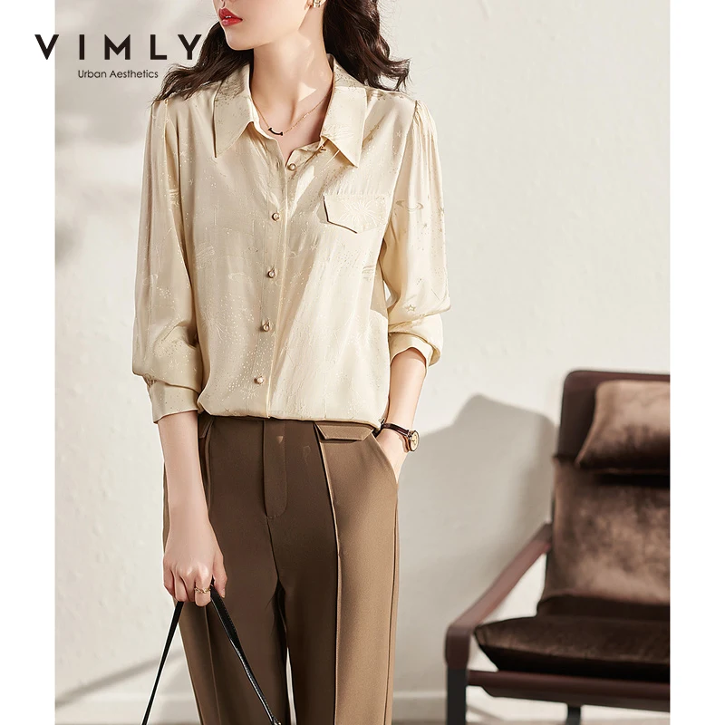 VIMLY Lone Sleeve Shirts for Women 2021 Autumn New Office Lady Soild Simply Blouse Button Up Vintage Elegant Female Shirts F8805
VIMLY Lone Sleeve Shirts for Women 2021 Autumn New Office Lady Soild Simply Blouse Button Up Vintage Elegant Female Shirts F8805